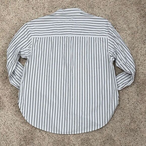 Offline by Aerie Oversized Striped Button Down Shirt Women’s Large 100% Cotton - Picture 6 of 6